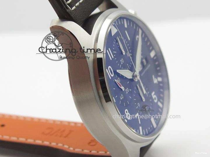 MIROTIME 1220 HighQuality Pilot Chrono 377714 “Le Petit Prince” ZF Best Edition Blue Dial On Brown Leather Strap A 7309